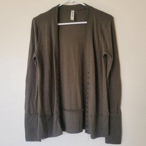 zanana outfitters olive green button down cardigan